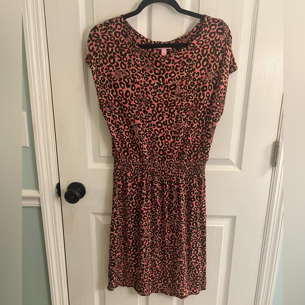 Lilly Pulitzer Pink and Black Animal Print Mini Dress